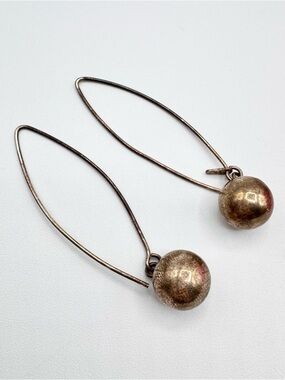 MEX 925 Sterling Silver Ball Threader Earrings Long Duster 2 1/2” Length 3.59 G